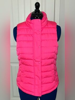 GAP Hot Pink Quilted Puffer Vest